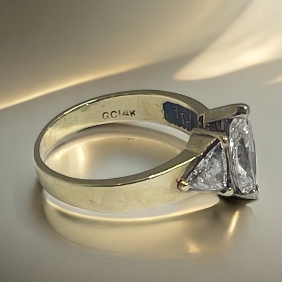 2+ CT Marquise Diamond Engagement Ring ✶ Trillions Stones ✶ 14K Gold ✶ Mayors - Picture 5 of 16